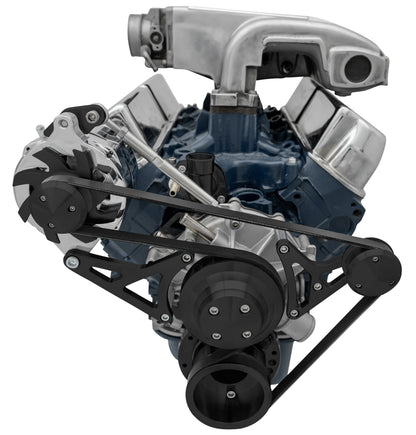Small Block Ford Serpentine Conversion Deluxe - 302 - ALT Only - Black