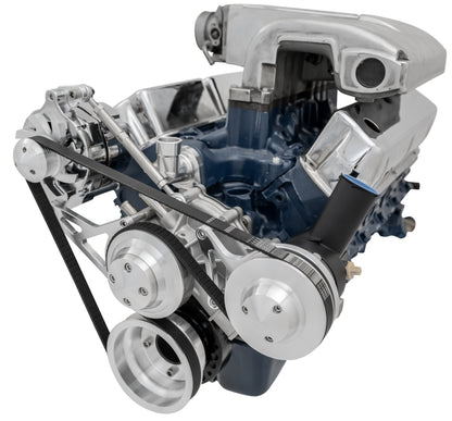 Small Block Ford High Flow Serpentine Conversion Deluxe - 351W - PS - Reverse