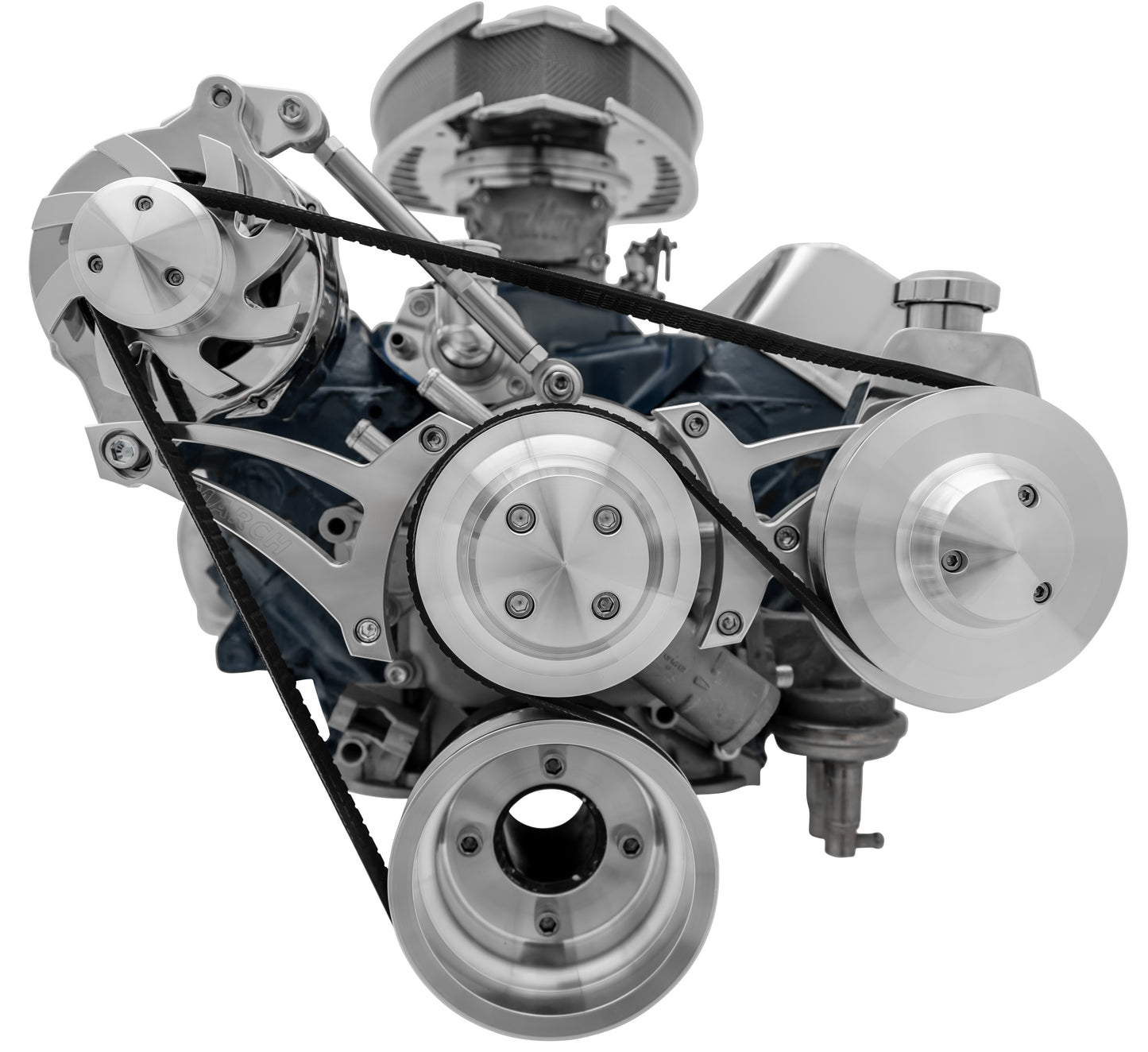 Small Block Ford Serpentine Conversion Ultra - Mid-Mount - 302 - PS-Saginaw