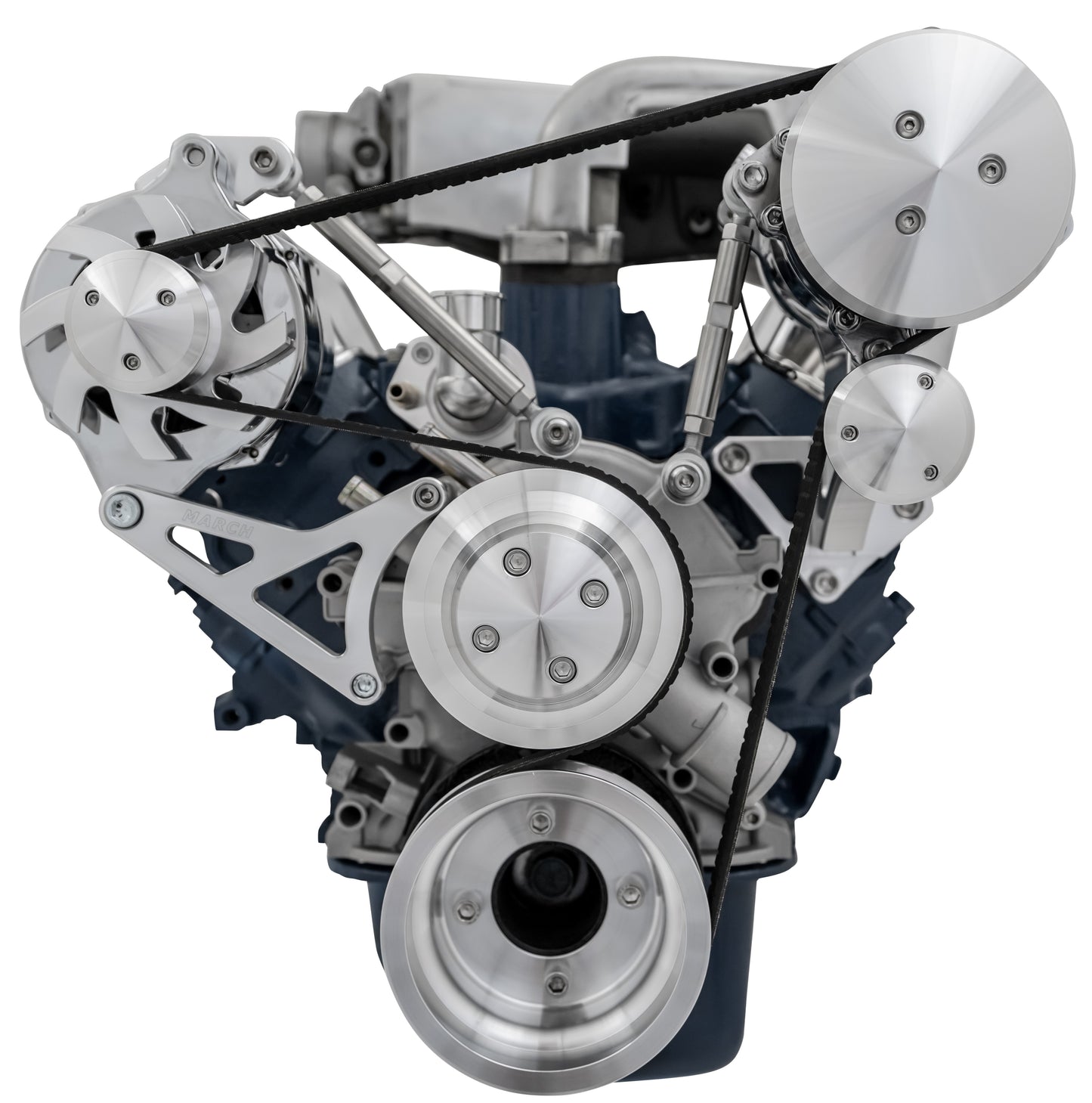 Small Block Ford High Flow Serpentine Conversion Deluxe - 302 - AC & ALT