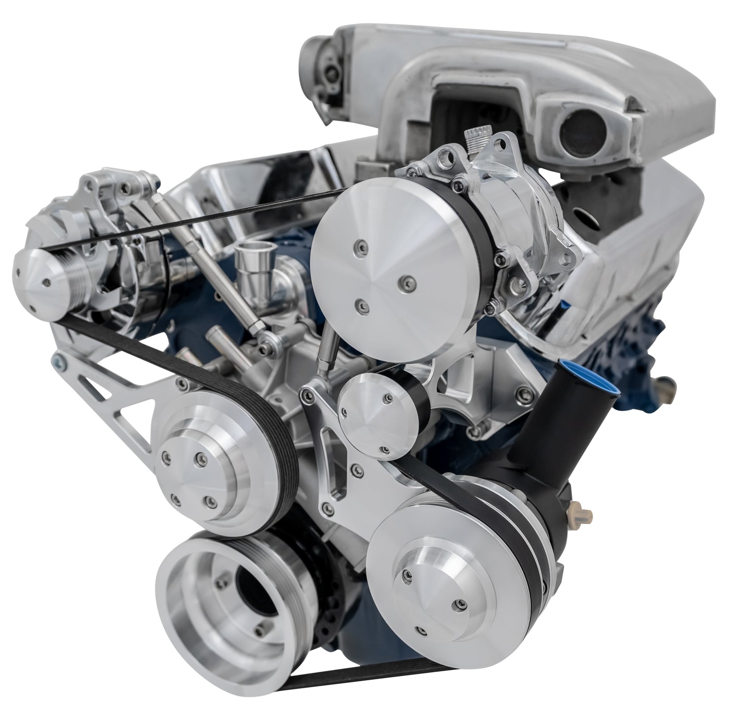 Small Block Ford High Flow Serpentine Conversion Ultra - 351W - AC & PS-Mustang