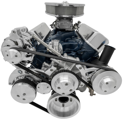 Small Block Ford Serpentine System - 351W - 4 Bolt - Reverse - AC & PS-Mustang