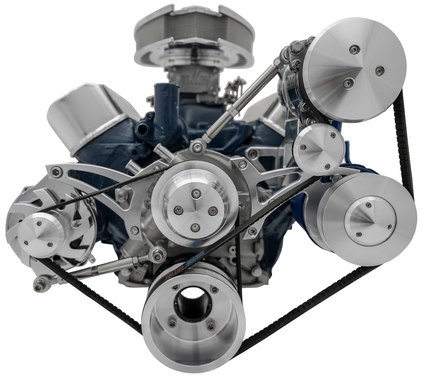 Small Block Ford Serpentine Conversion; Ultra - AC - Early - 4 Bolt - PS-Mustang