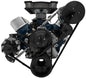 Small Block Ford Serpentine System; 351W - Late - 4 Bolt - AC & ALT - Black