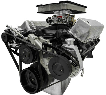 Big Block Ford Serpentine Conversion Ultra - PS - Saginaw-Key - Black