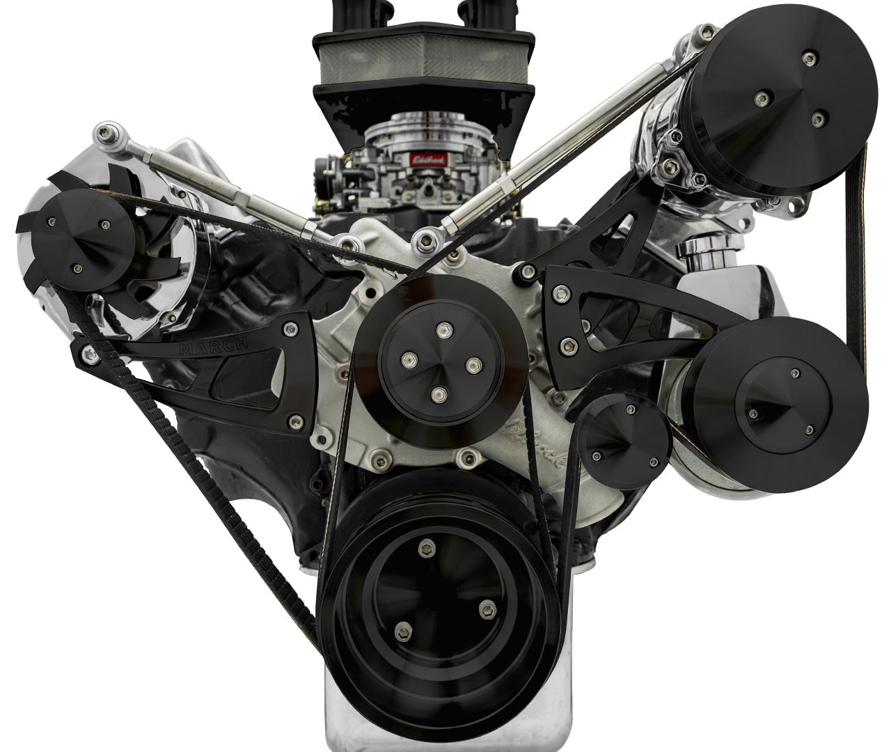 Big Block Ford Serpentine Conversion Ultra - AC & PS - 508 - Saginaw-Key - Black
