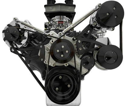 Big Block Ford Serpentine Conversion Ultra - AC & PS - 508 - Saginaw-Key - Black