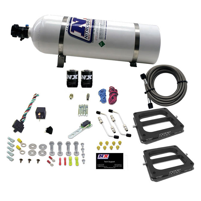 Nitrous Express - DUAL/Dominator/GASOLINE (50-100-150-200-250-300HP) WITH 15LB BOTTLE - 30270-15