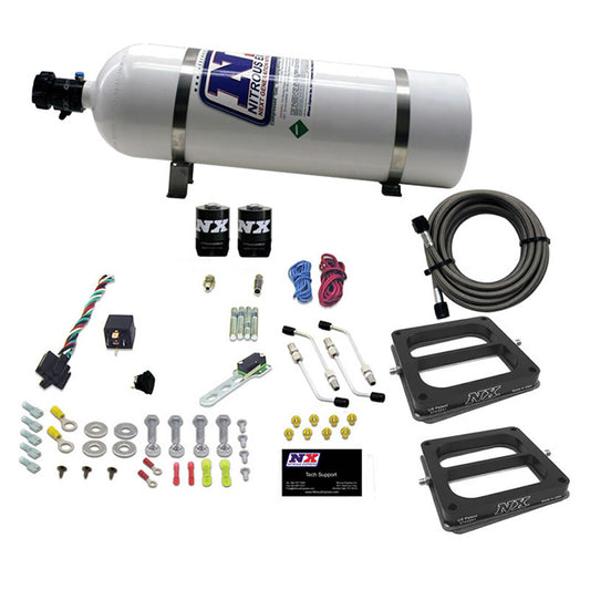 Nitrous Express - DUAL/Dominator/GASOLINE (50-100-150-200-250-300HP) WITH 15LB BOTTLE - 30270-15