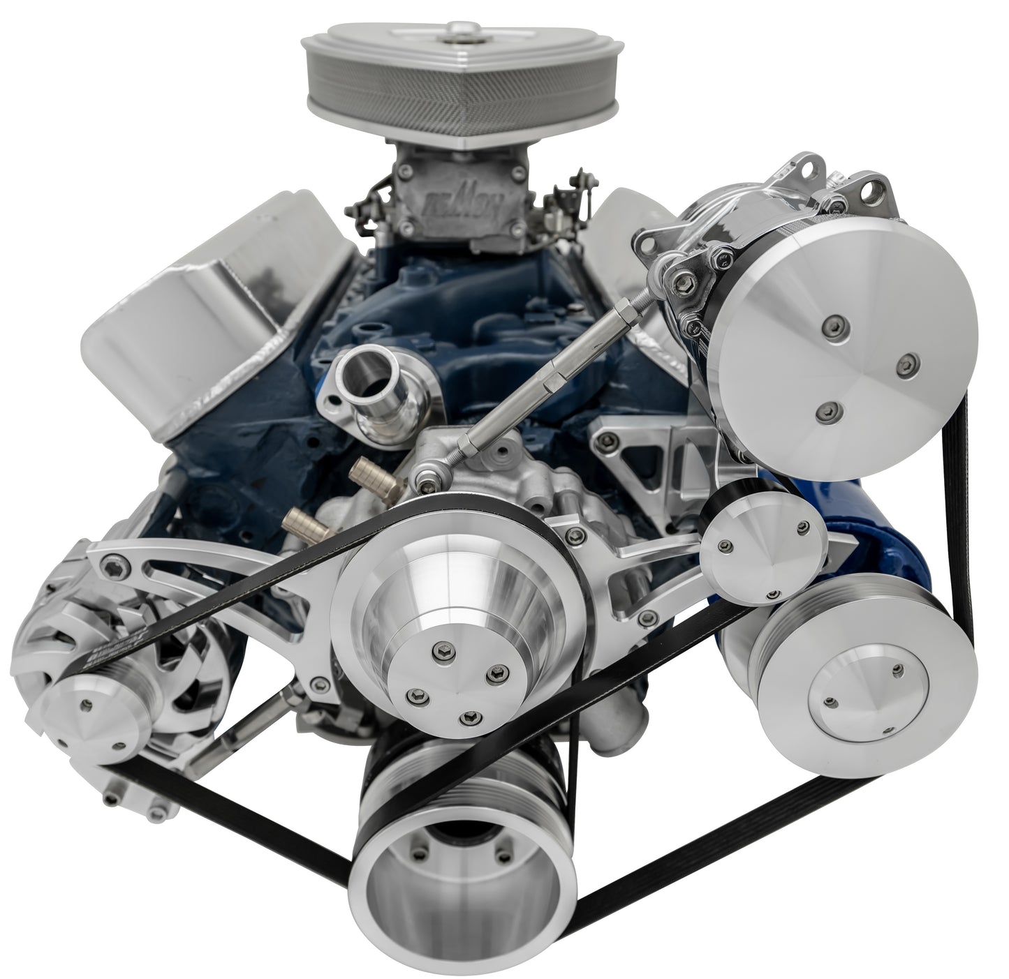 Small Block Ford Serpentine Conversion Ultra; 351W; Late; 4 Bolt; AC PS- Mustang