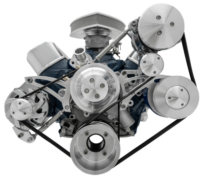Small Block Ford Serpentine System - 302 - Late - 4 Bolt - AC & PS - PS-Mustang