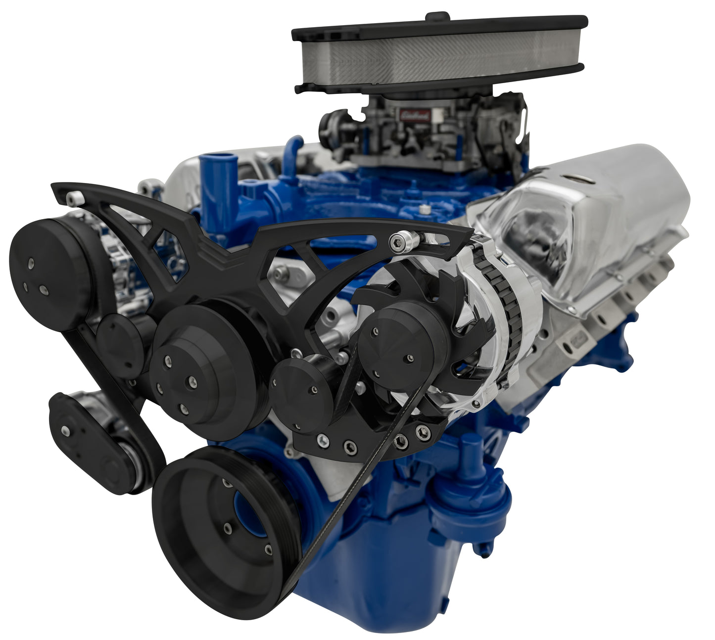 Ford 351 Cleveland Serpentine System - AC & ALT - Black