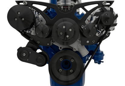Ford 351 Cleveland Serpentine System - AC & ALT - Black