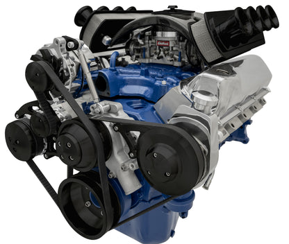 Ford 351 Cleveland Serpentine Conversion; AC & PS; PS-Saginaw