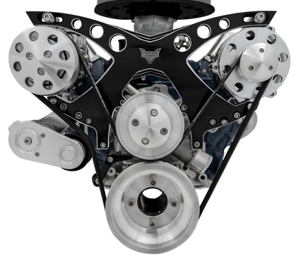 Small Block Ford Revolver Serpentine System - AC & ALT - Black Onyx