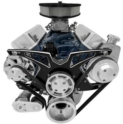 Small Block Ford Pro-Track Serpentine System - PS & ALT - Black Onyx