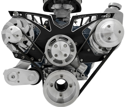 Small Block Ford Pro-Track Serpentine System - PS & ALT - Black Onyx