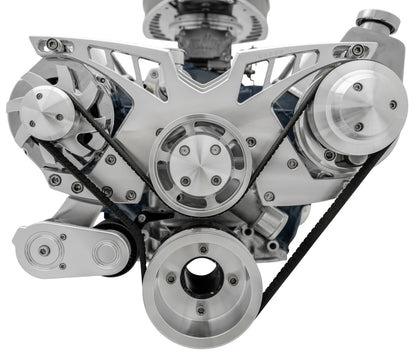 Small Block Ford Pro-Track Serpentine System - PS & ALT - Chrome