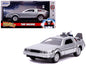 DeLorean DMC (Time Machine) Silver "Back to the Future Part II" (1989) Movie "Hollywood Rides" Series 1/32 Diecast Model Car by Jada  free shipping USA