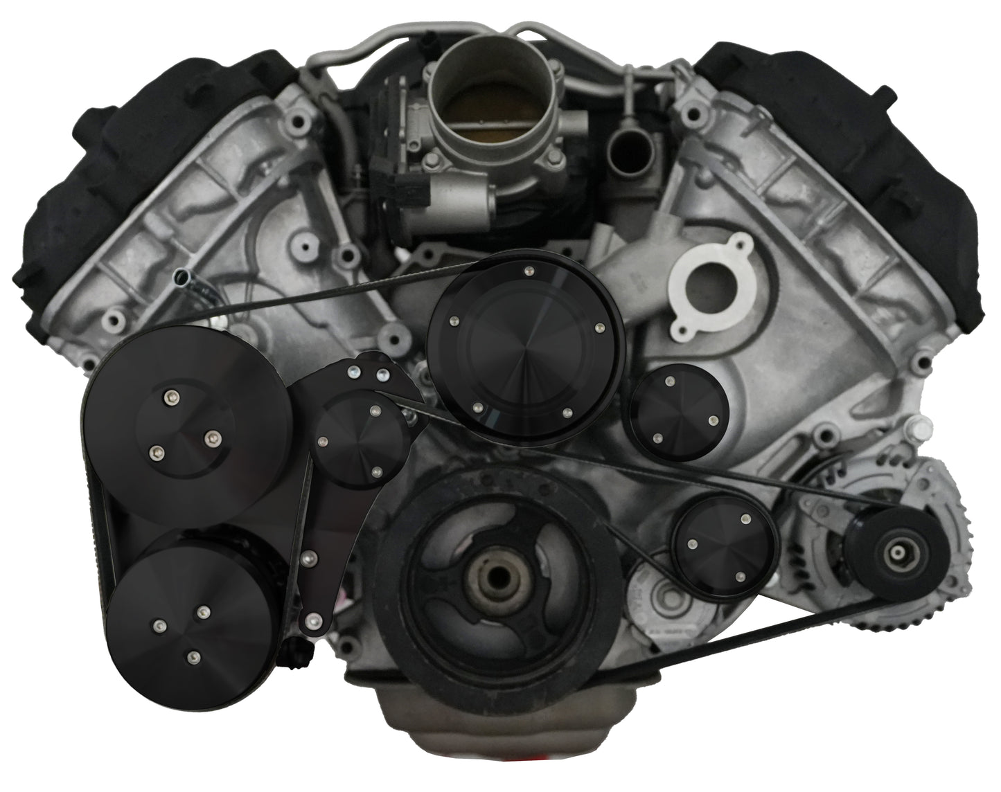 Ford Coyote Serpentine System - 3 Bolt - AC & PS - Black