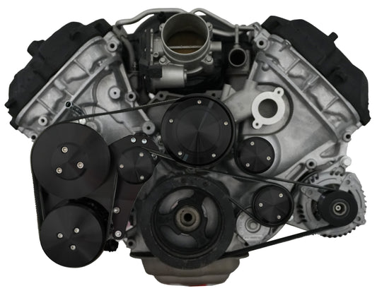Ford Coyote Serpentine System - 3 Bolt - AC & PS - Black