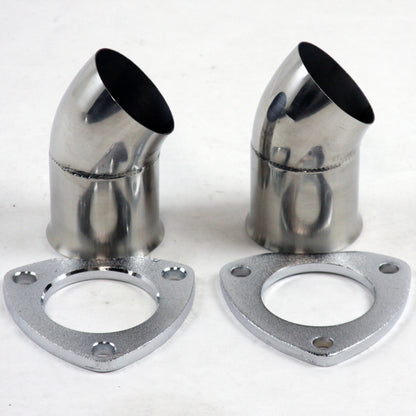 Granatelli 3.0 In. (76mm) Turn Down With 3-Bolt Flange And Gaskets - Set Of Two