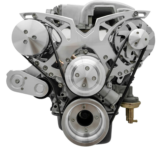 Small Block Ford Style Track Serpentine System - 5.0L - AC & ALT