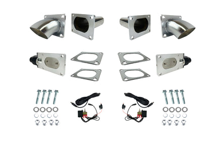 Granatelli 3.0 In. (76 Mm) Oval Electronic Exhaust Cutout System - Stainless Steel - Set Of 2