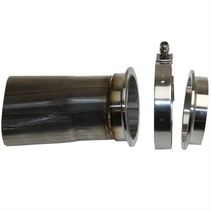 Granatelli 3 Inch Round W/V-Band Connection To 3 Inch Oval - Adapter; Incl Weld On V-band And Clamp