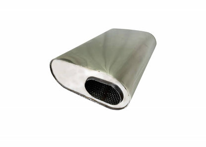Granatelli 3 Inch Inlet 3 Inch Outlet Oval Muffler 13 X 9.5 X 6