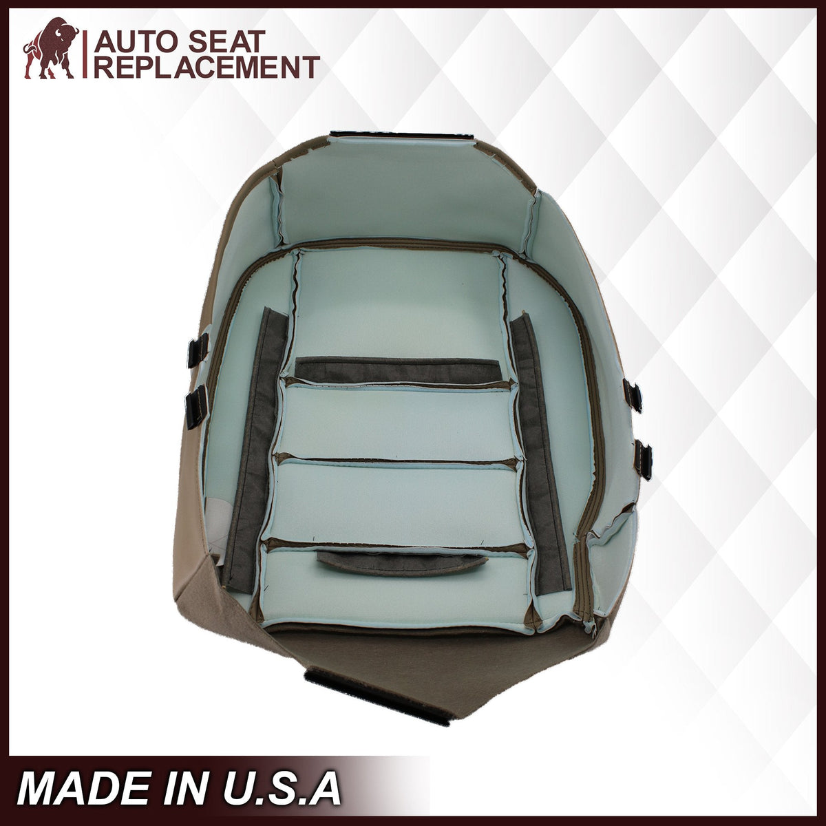 2002-2003 Ford F250 F350 Lariat Perforated Seat Cover in Gray: Choose Leather or Vinyl