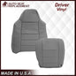 2002-2003 Ford F250 F350 Lariat Perforated Seat Cover in Gray: Choose Leather or Vinyl
