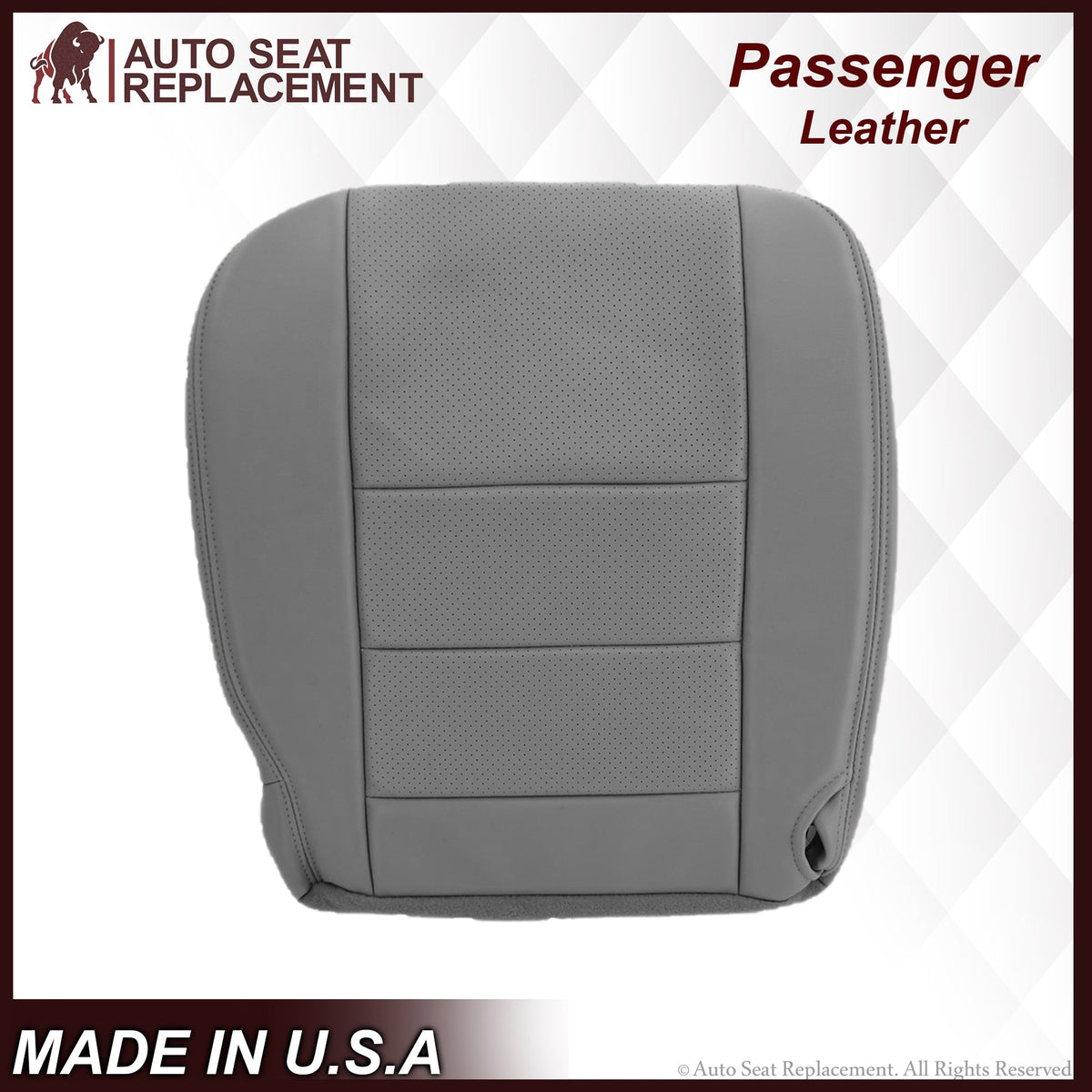 2002-2003 Ford F250 F350 Lariat Perforated Seat Cover in Gray: Choose Leather or Vinyl