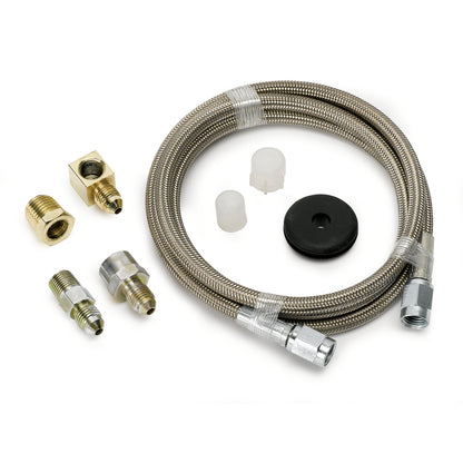 LINE BRAIDED STAINLESS STEEL #3 DIA. 4FT. LENGTH -3AN AND 1/8 In. NPTF FITTINGS