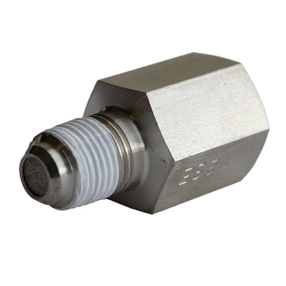 FITTING SNUBBER ADAPTER 1/8 In. NPT FEMALE TO 1/8 In. NPT MALE STAINLESS STEEL FOR FUEL PRESSURE
