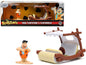 Flintmobile with Fred Flintstone Diecast Figurine "The Flintstones" "Hollywood Rides" Series 1/32 Diecast Model Car by Jada  free shipping USA