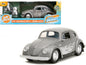 1959 Volkswagen Beetle Gray Metallic with Silver Flames and Boxing Gloves Accessory "Punch Buggy" Series 1/32 Diecast Model Car by Jada  free shipping USA