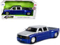 1999 Chevrolet Silverado Dually Pickup Truck Blue Metallic and Silver with Stock Wheels "Just Trucks" Series 1/24 Diecast Model Car by Jada  free shipping USA