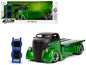 1947 Ford COE Flatbed Truck Green Metallic and Matt Black "Toyo Tires" with Extra Wheels "Just Trucks" Series 1/24 Diecast Model Car by Jada  free shipping USA