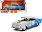 1955 Chevrolet Bel Air "Ghost Gas - Mike's Speed Equip" Light Gray and Blue "Bigtime Muscle" Series 1/24 Diecast Model Car by Jada  free shipping USA