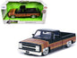 1985 Chevrolet C-10 Pickup Truck Black with Stripes and Paradox Wheels "Just Trucks" Series 1/24 Diecast Model Car by Jada  free shipping USA