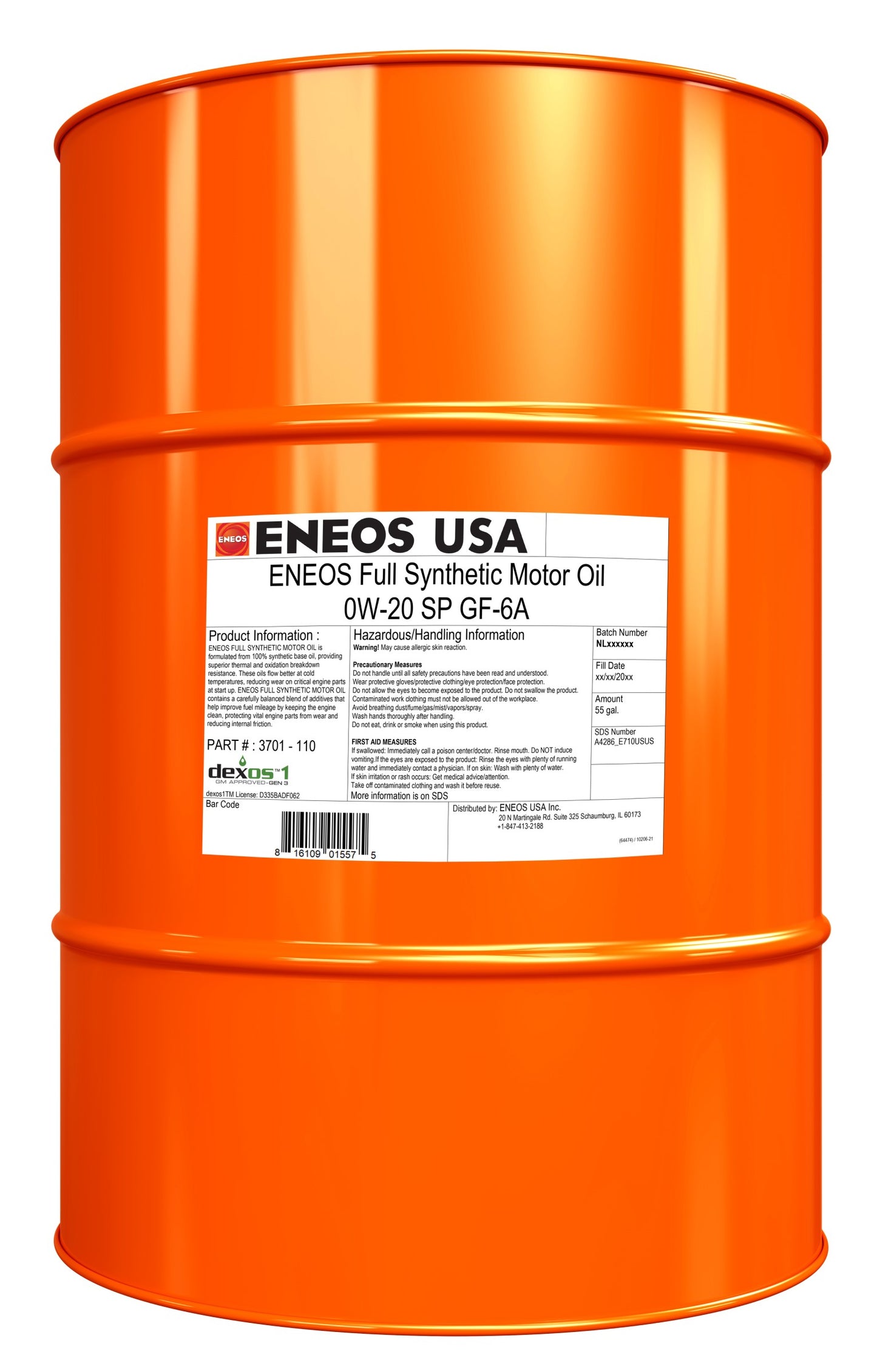 ENEOS FULL SYNTH MOTOROIL 0W-20 55gal