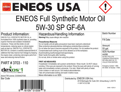 ENEOS FULL SYNTH MOTOROIL 5W-30 55gal