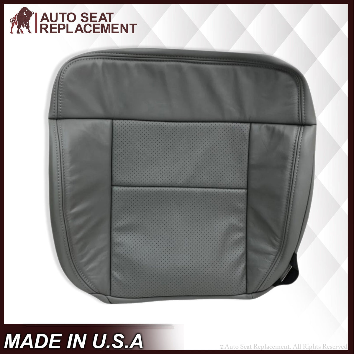 2004-2008 Ford F150 Perforated Seat Cover in Gray: Choose Leather or Vinyl
