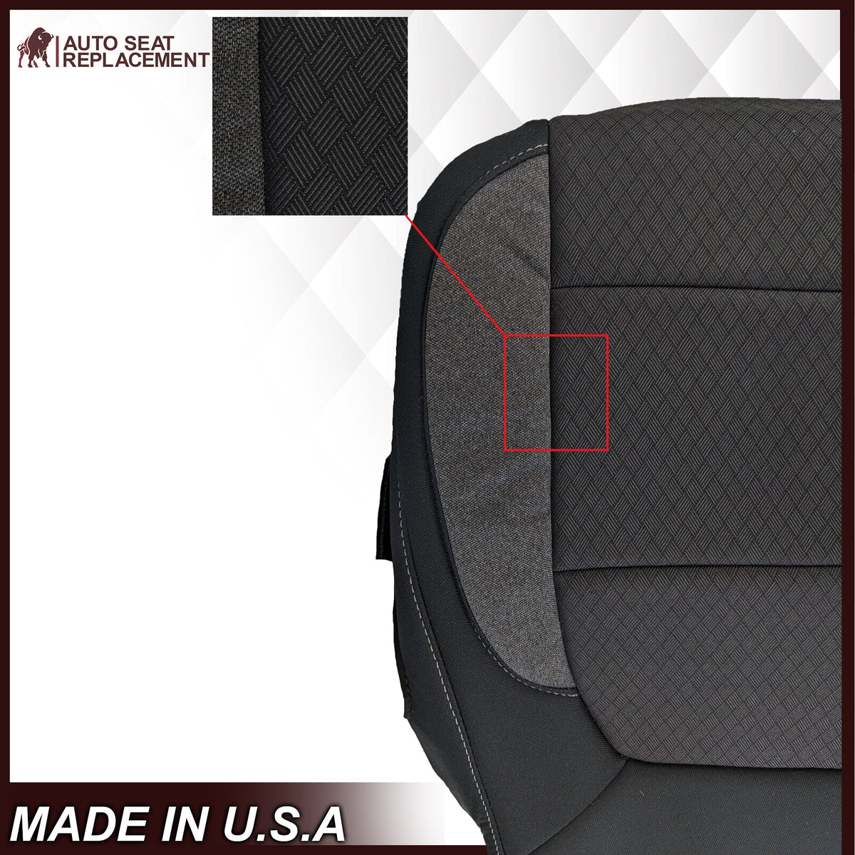 2019-2021 Chevy Silverado & GMC Sierra Replacement Cloth Seat Cover Black