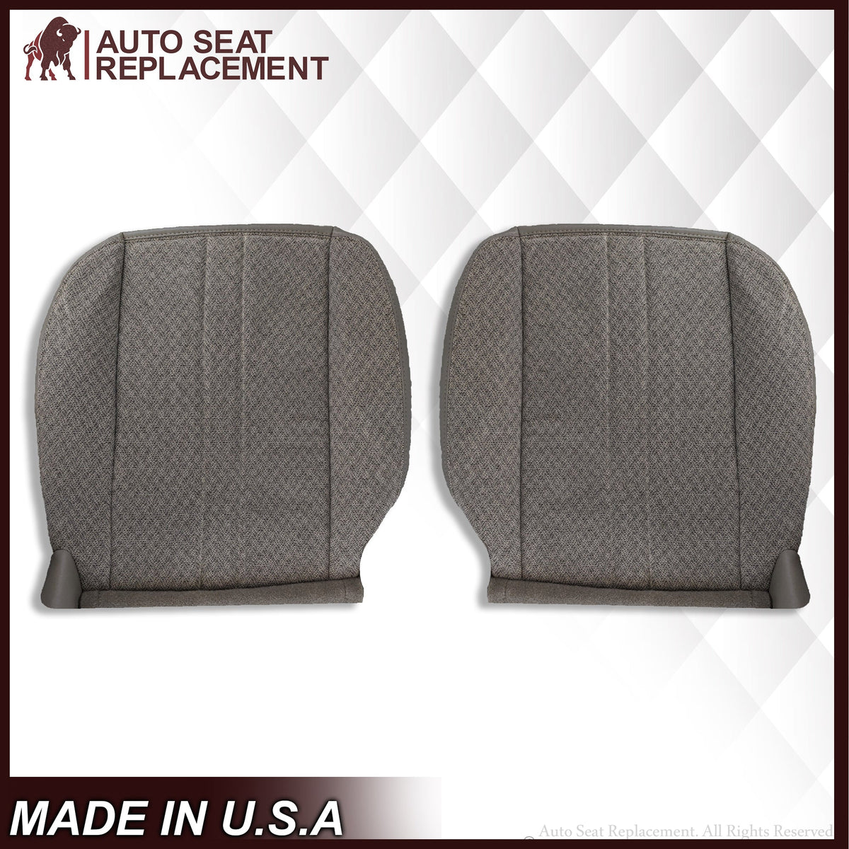2003-2018 Chevy Express 1500 2500 3500 Cloth Seat Covers in Pewter Gray