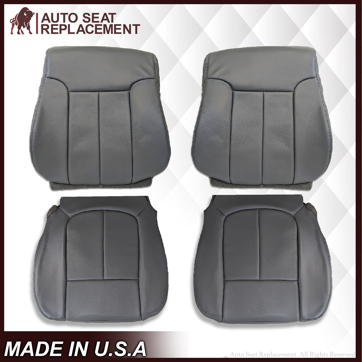 2009 - 2014 Ford F150 Lariat Crew Cab Replacement Seat Cover Steel Gray Vinyl