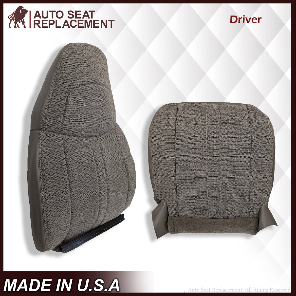 2003-2018 Chevy Express 1500 2500 3500 Cloth Seat Covers in Pewter Gray