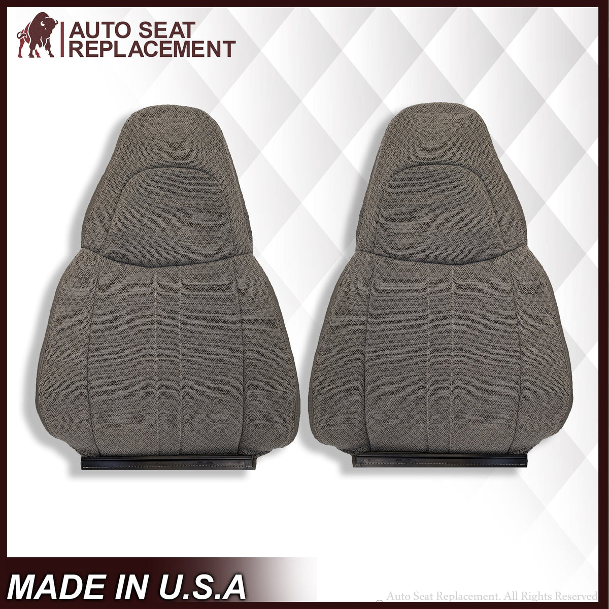 2003-2018 Chevy Express 1500 2500 3500 Cloth Seat Covers in Pewter Gray