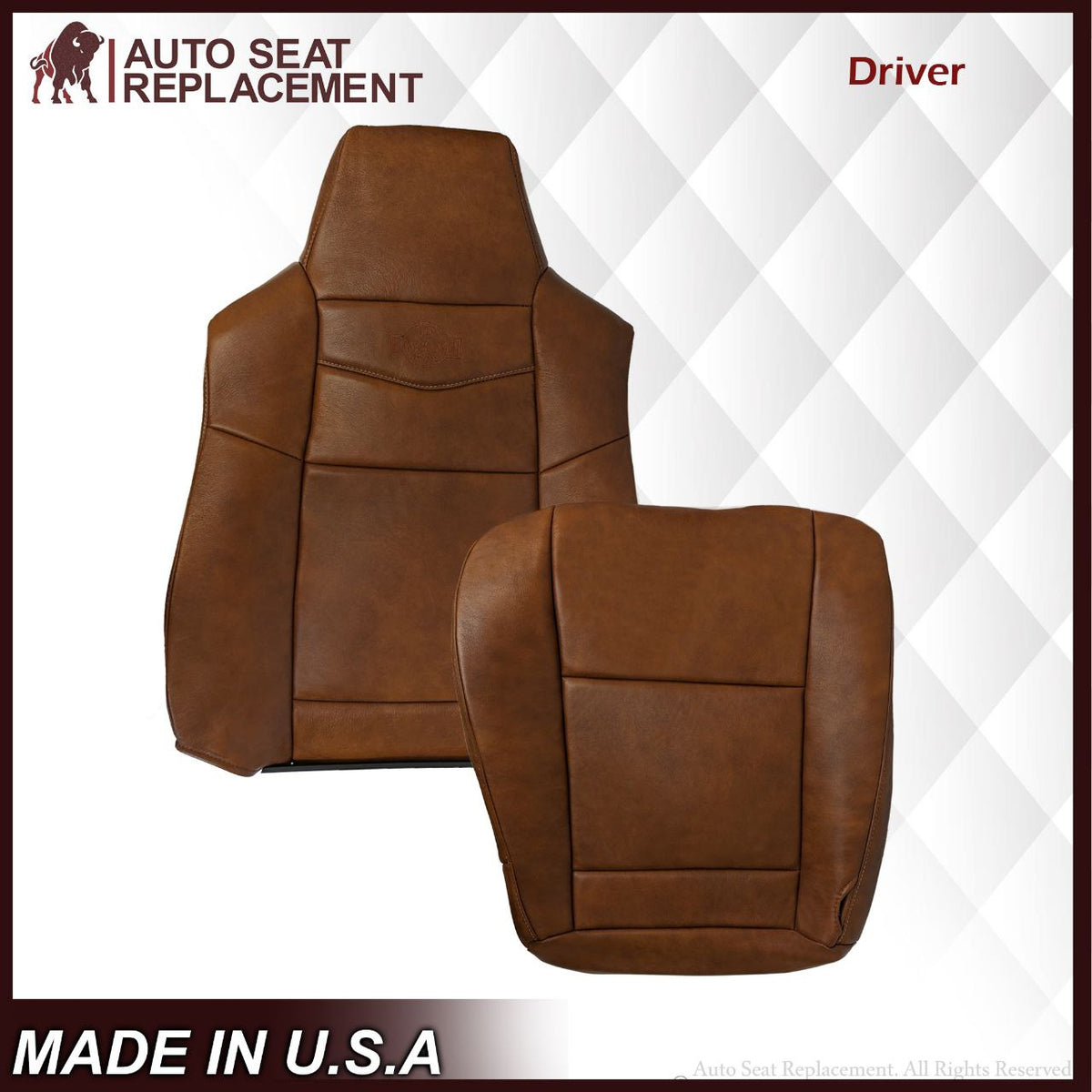 2002-2007 Ford F250 F350 King Ranch Replacement Genuine Leather OR Vinyl Front Seat Covers